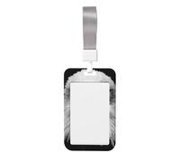 Funda para tarjetas de identificación deslizante de águila calva blanca y negra, de plástico duro, protector de etiqueta de nombre para enfermeras y oficina