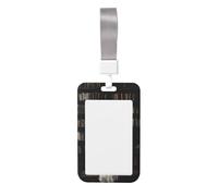 Funda para tarjetas de identificación deslizante de plástico duro con texto en inglés "Woman in Front of Bookshelter", protector de etiqueta de nombre para enfermeras y oficina