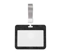 Funda para tarjetas de identificación deslizante de plástico duro con textura de fieltro, color negro carbón, protector de etiqueta de nombre para enfermeras y oficina