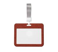 Funda para tarjetas de identificación deslizante de plástico duro con textura de fieltro, color rojo terracota, protector de etiqueta de nombre para enfermeras y oficina