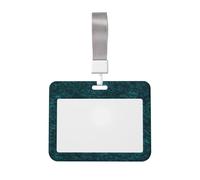 Funda para tarjetas de identificación deslizante de plástico duro con textura de fieltro, color turquesa profundo, protector de etiqueta de nombre para enfermeras y oficina