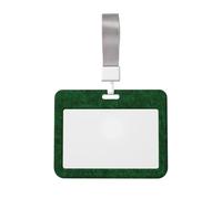 Funda para tarjetas de identificación deslizante de plástico duro con textura de fieltro, color verde esmeralda, protector de etiqueta de nombre para enfermeras y oficina