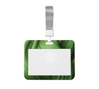 Funda para tarjetas de identificación deslizante de plástico duro con textura de pelo brillante, color verde neón, protector de etiqueta de nombre para enfermeras y oficina