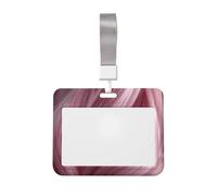 Funda para tarjetas de identificación deslizante de plástico duro con textura de pelo brillante, color rosa, protector de etiqueta de nombre para enfermeras y oficina
