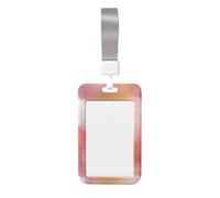Funda para tarjetas de identificación deslizante de plástico duro para enfermeras y oficina, diseño abstracto de melocotón pastel, color rosa polvoriento, acuarela