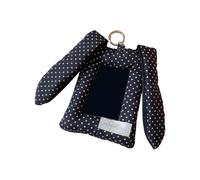 Funda para tarjetas de orejas de animal con gancho para llavero, funda de tela para fotos, protector de tarjetas fotográficas para mochilas, bolsos, encanto, funda de PVC con curva