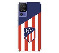 Funda para TCL 40 SE del Atlético de Madrid Escudo Fondo Atletico tansparente para Proteger tu móvil. Carcasa de Silicona Flexible con Licencia Oficial Atlético de Madrid