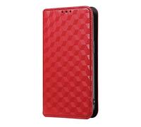 Funda para TCL 605,Caso de teléfono de Cierre magnético,Cartera de Cuero PU Caso de teléfono con Ranuras para Tarjetas.Diseño de Patrones 3D-Red