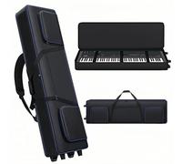 Funda para teclado de 88 teclas con ruedas (53.5 x 13.8 x 6.8 pulgadas), bolsa para piano con asas y correas para el hombro, compatible con Yamaha P125 y la mayoría de fundas de teclado de piano de 88