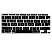 Funda para teclado de diseño inglés de EE. UU. compatible con MacBook Air de 13 pulgadas (modelo A2337/A2179, versión 2021 y 2020, chip M1), membrana protectora de teclado de silicona negra