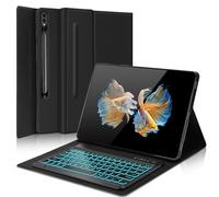 Funda para teclado Galaxy Tab S10 Ultra/S9 Ultra/S8 Ultra de 14.6 pulgadas, retroiluminación de 7 colores, teclado Bluetooth inalámbrico desmontable magnético inteligente, funda protectora delgada con