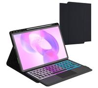 Funda para teclado Lenovo Idea Tab Pro 12.7" 2025: teclado retroiluminado de 3 zonas 7 colores para Lenovo Idea Tab Pro 12.7 pulgadas - Teclado Azerty francés inalámbrico desmontable con soporte para