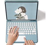 Funda para teclado para iPad Air 4 2020 con teclado desmontable con soporte para lápices, funda inteligente delgada de piel para iPad Air 4 de 10.9 pulgadas (azul cielo)