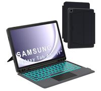 Funda para teclado Samsung Galaxy Tab A9+ Plus 11 pulgadas: Teclado magnético desmontable retroiluminado 7 colores para Galaxy Tab A9 Plus 2023 - Teclado francés Azerty con soporte para lápiz