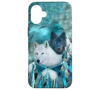 Funda para teléfono Arctic Tribal Wolf Dream Catcher Carcasa para iPhone 16 Plus