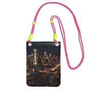 Funda para teléfono celular para mujer, bolso tipo cartera con correa de hombro fucusia, bolsa de viaje para ciudad Seattle