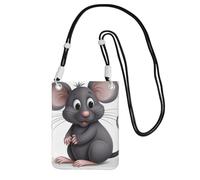 Funda para teléfono celular para mujer, bolso tipo cartera con correa de hombro negra, bolsa de viaje de rata, color negro, talla única