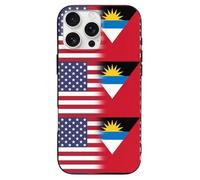 Funda para teléfono con estampado de bandera de Estados Unidos y Antigua y Barbuda compatible con iPhone 16/16 Plus/16 Pro/16 Pro Max/16 E divertido protector de teléfonos de TPU ligero
