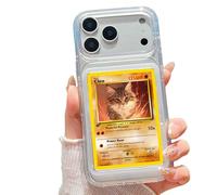Funda para teléfono con visualización de tarjetas/fotos para iPhone | TCG/visualización de imágenes y fundas | Tarjetas de Pokemon compatibles, deportes, una pieza, magia (transparente, iPhone 17 Pro