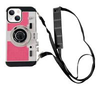 Funda para teléfono Emily in Paris compatible con iPhone 14 - Diseño vintage 3D, resistente a los golpes, color rosa, con correa para el cuello y