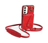 Funda para teléfono Funda Tipo Cartera Compatible con Samsung Galaxy S23 Plus con Soporte Giratorio de 360°, Soporte y 6 Ranuras for Tarjetas, con Textura de Lichi. Protección Duradera(Rosso)
