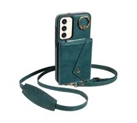 Funda para teléfono Funda Tipo Cartera Compatible con Samsung Galaxy S23 Plus con Soporte Giratorio de 360°, Soporte y 6 Ranuras for Tarjetas, con Textura de Lichi. Protección Duradera(Ye?il)
