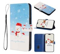 Funda para teléfono móvil Árbol de Navidad Muñeco de Nieve para Motorola Moto G35 5G Funda, Premium Cuero Funda con Magnético, Tarjetero, Soporte para Motorola Moto G35 5G Flip Bolsa, Christ-6