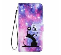 Funda para teléfono móvil compatible con Moto Edge 70 fusion flip case 3D Glitter Sparkle funda funda teléfono móvil billetera funda magnética soporte anticaída piel funda bebé panda