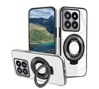 Funda para teléfono móvil compatible con Xiaomi Poco X6 Pro, funda de silicona transparente con soporte de anillo, funda transparente para Poco X6 Pro Case Magnético Soporte de coche resistente a los
