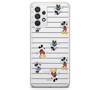 Funda para teléfono móvil de ERT GROUP para Samsung A32 4G LTE Original y con Licencia Oficial de Disney con diseño Mickey & Minnie 007, parcialmente Transparente