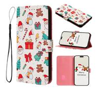 Funda para teléfono móvil, diseño de árbol de Navidad, muñeco de nieve para Nokia G22, funda de piel premium con imán, tarjetero, función atril para Nokia G22, Christ-5