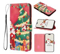 Funda para teléfono móvil, diseño de árbol de Navidad, muñeco de nieve para Nokia G22, funda de piel premium con imán, tarjetero, función atril para Nokia G22, Christ-3