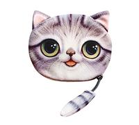 Funda para teléfono móvil Monedero Cambiar 3D Lindo Gato Mujeres Niñas Hombres Cartera, gris, talla única