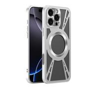 Funda para teléfono móvil para iPhone 16 Pro Max/16 Pro/16, ultrafina, magnética, disipación de calor, funda protectora de cámara hueca, resistente a golpes, plata, 16 Pro Max