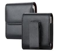Funda para teléfono móvil para Samsung Galaxy Z Flip 6/5/4/3, funda para cinturón de piel para hombre, funda con cierre magnético