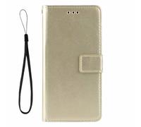 Funda para teléfono OPPO Realme C75 4G, 3D, a prueba de golpes, de piel sintética, con absorción de golpes, funda protectora magnética con ranuras para tarjetas para OPPO Realme C75 4G, dorado