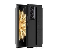 Funda para teléfono portátil COQUE con Correa de Cuero Ultrafina, Soporte portátil anticaída y antiimpactos para Honor Magic V2-Negro