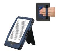 kwmobile Carcasa Compatible con Tolino Vision 1/2 / 3/4 HD Funda - Funda con Stand Agarre de Mano y Tarjetero - Azul Oscuro/Gris Oscuro