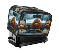 Funda para tostadora con diseño de caniche para 2 rebanadas de cocina con bolsillos y protección contra el polvo y las huellas dactilares