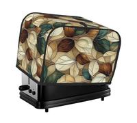 Funda para tostadora con diseño de hojas florales para 2 rebanadas de cocina, pequeños electrodomésticos, con bolsillos, protección contra el polvo y las huellas dactilares
