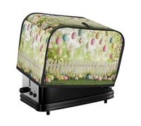 Funda para tostadora con diseño de huevo y conejo, 2 rebanadas, cubierta para electrodomésticos pequeños con bolsillos, protección contra el polvo y las huellas dactilares