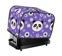 Funda para tostadora con diseño de margaritas y pandas para cocina, 2 rebanadas, con bolsillos, protección contra el polvo y las huellas dactilares