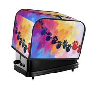 Funda para tostadora con estampado de garras de colores, 2 rebanadas, cubierta para electrodomésticos pequeños con bolsillos, protección contra el polvo y las huellas dactilares