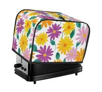 Funda para tostadora con patrón de margaritas, 2 rebanadas, tostadora colorida, acogedora con bolsillo, resistente a las manchas, a prueba de polvo, protector de electrodomésticos pequeños