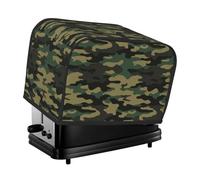 Funda para tostadora de 2 rebanadas, color verde, camuflaje, impermeable, con bolsillos para cocina, pequeños electrodomésticos, cubierta y antihuellas dactilares, lavable a máquina