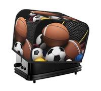 Funda para tostadora de 2 rebanadas con bolsillos y asa superior, fundas para hacer pan pequeñas, cubierta de cocina temática deportiva, cubierta para electrodomésticos pequeños, lavable, universal