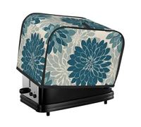 Funda para tostadora de 2 rebanadas de cocina con bolsillos para polvo y huellas dactilares, color turquesa