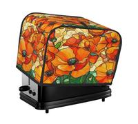 Funda para tostadora de 2 rebanadas de cocina, con bolsillos, protección contra el polvo y las huellas dactilares, color naranja