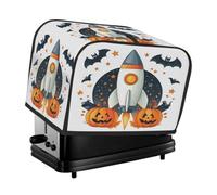 Funda para tostadora de 4 rebanadas, diseño de cohete, calabaza de Halloween, universal, a prueba de polvo, impermeable, tela antiarañazos para electrodomésticos de cocina.