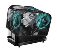 Funda para tostadora de 4 rebanadas Gray Rose, protector de tela Oxford impermeable a prueba de polvo con bolsillo lateral para pequeños electrodomésticos de cocina